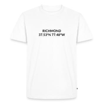 Coordonnées Richmond, Virginie, États-Unis - T-shirt Premium bio Homme - blanc - Devant - Nico (187cm)