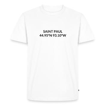 Coordonnées de Saint Paul, Minnesota, États-Unis - T-shirt Premium bio Homme - blanc - Devant - Nico (187cm)