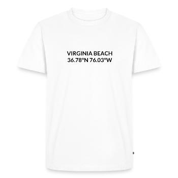 Coordonnées de Virginia Beach, Virginie États-Unis - T-shirt Premium bio Homme - blanc - Devant - Nico (187cm)