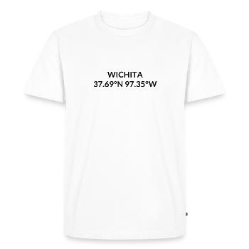 Coordonnées de Wichita, Kansas, États-Unis - T-shirt Premium bio Homme - blanc - Devant - Nico (187cm)