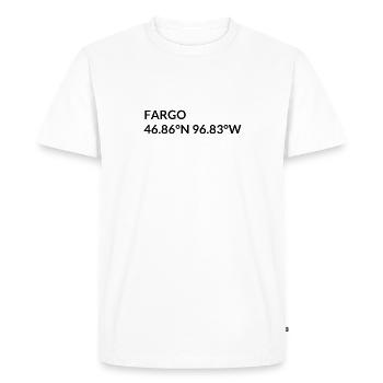 Coordonnées Fargo, Dakota du Nord, États-Unis - T-shirt Premium bio Homme - blanc - Devant - Nico (187cm)