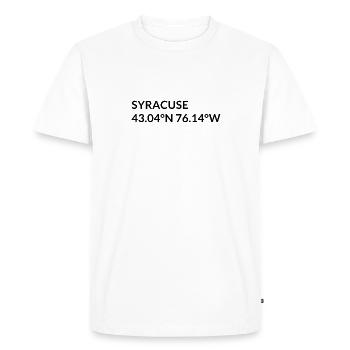 Syracuse, New York, United States Coordinates - Men's Premium Organic T-Shirt - white - Front - Nico (187cm)
