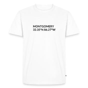 Coordonnées Montgomery, Alabama, États-Unis - T-shirt Premium bio Homme - blanc - Devant - Nico (187cm)
