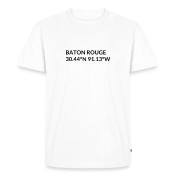 Baton Rouge, Louisiana, USA Coordinates - Men's Premium Organic T-Shirt - white - Front - Nico (187cm)