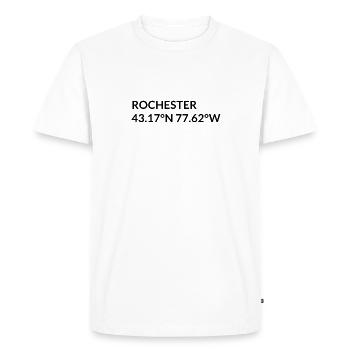 Rochester, New York, USA Coordinates - Men's Premium Organic T-Shirt - white - Front - Nico (187cm)