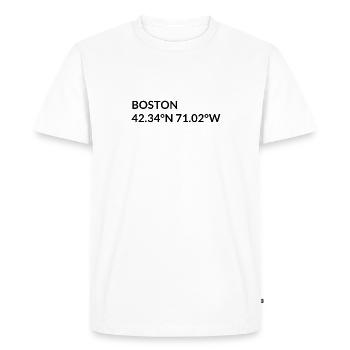 Coordonnées Boston, Massachusetts, États-Unis - T-shirt Premium bio Homme - blanc - Devant - Nico (187cm)