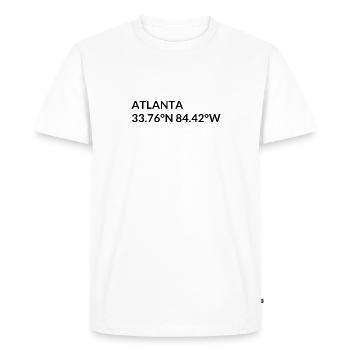 Atlanta, Géorgie, États-Unis Coordonnées - T-shirt Premium bio Homme - blanc - Devant - Nico (187cm)
