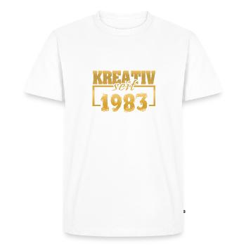 Concepteur de sites Web 1983 - T-shirt Premium bio Homme - blanc - Devant - Nico (187cm)