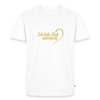 Je t’aime Angelie - T-shirt Premium bio Homme - blanc - Devant - Nico (187cm)