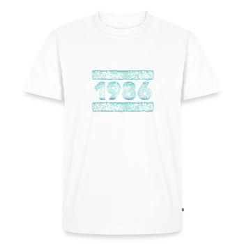1986 - T-shirt Premium bio Homme - blanc - Devant - Nico (187cm)