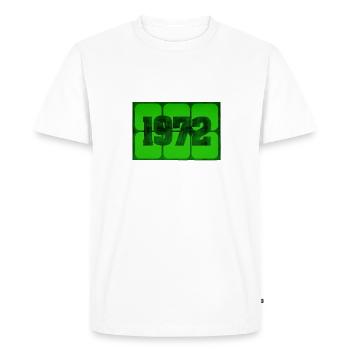 Né en 1972 - T-shirt Premium bio Homme - blanc - Devant - Nico (187cm)