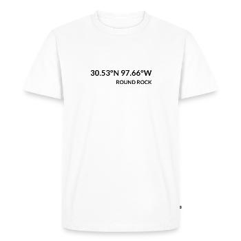 Coordonnées de Round Rock, Texas, États-Unis - T-shirt Premium bio Homme - blanc - Devant - Nico (187cm)