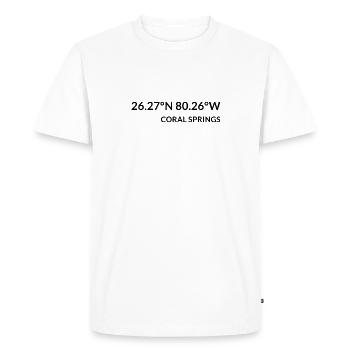 Coral Springs, Florida, USA Coordinates - Men's Premium Organic T-Shirt - white - Front - Nico (187cm)