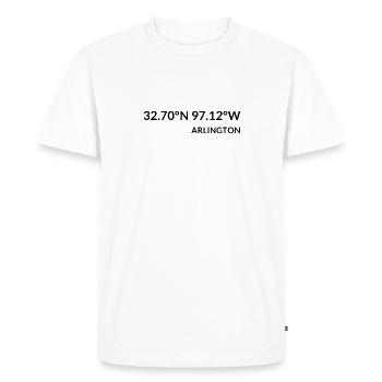 Coordonnées d’Arlington, Texas, États-Unis - T-shirt Premium bio Homme - blanc - Devant - Nico (187cm)