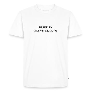Berkeley, California, USA Coordinates - Men's Premium Organic T-Shirt - white - Front - Nico (187cm)
