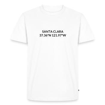Coordonnées Santa Clara, Californie, États-Unis - T-shirt Premium bio Homme - blanc - Devant - Nico (187cm)