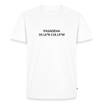 Coordonnées Pasadena, Californie, États-Unis - T-shirt Premium bio Homme - blanc - Devant - Nico (187cm)