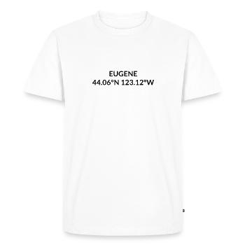Eugene, Oregon, USA Coordinates - Men's Premium Organic T-Shirt - white - Front - Nico (187cm)