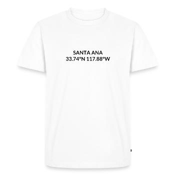 Santa Ana, California, United States Coordinates - Men's Premium Organic T-Shirt - white - Front - Nico (187cm)