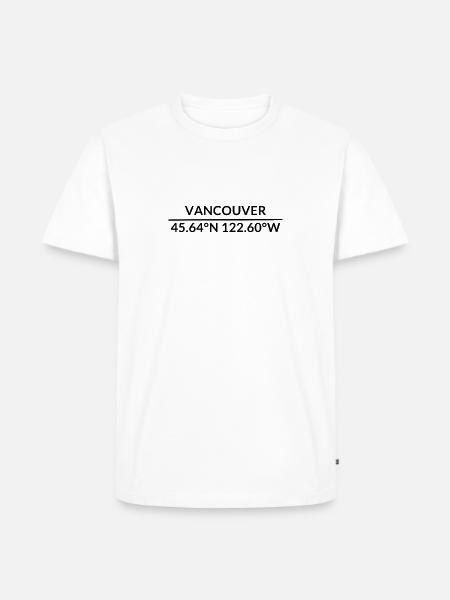 Vancouver, Washington, USA Coordinates - Men's Premium Organic T-Shirt - white