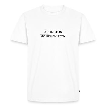 Coordonnées d’Arlington, Texas, États-Unis - T-shirt Premium bio Homme - blanc - Devant - Nico (187cm)