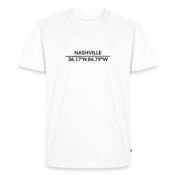 Nashville, Tennessee, États-Unis Coordonnées - T-shirt Premium bio Homme - blanc - Devant - Nico (187cm)