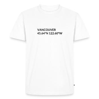 Vancouver, Washington, États-Unis Coordonnées - T-shirt Premium bio Homme - blanc - Devant - Nico (187cm)
