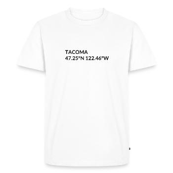 Coordonnées de Tacoma, Washington, États-Unis - T-shirt Premium bio Homme - blanc - Devant - Nico (187cm)