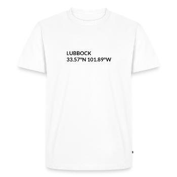 Lubbock Texas USA Coordinates - Men's Premium Organic T-Shirt - white - Front - Nico (187cm)