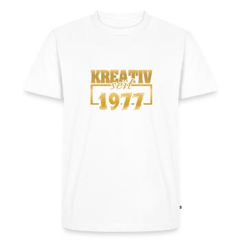 Art 1977 - Men's Premium Organic T-Shirt - white - Front - Nico (187cm)