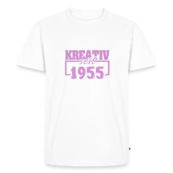 1955 1955 - T-shirt Premium bio Homme - blanc - Devant - Nico (187cm)
