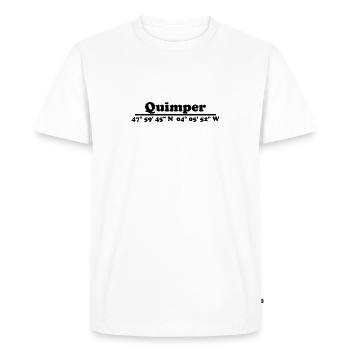 Coordonnées de Quimper - T-shirt Premium bio Homme - blanc - Devant - Nico (187cm)