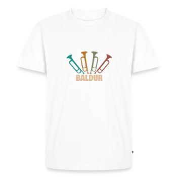 Wind instrument for Baldur Tube trumpet player - Men's Premium Organic T-Shirt - white - Front - Nico (187cm)