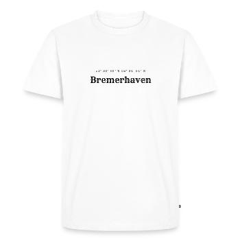 Bremerhaven coordinates - Men's Premium Organic T-Shirt - white - Front - Nico (187cm)