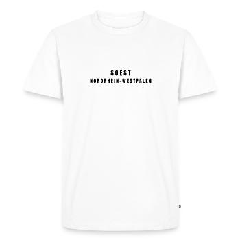 Soest, Rhénanie-du-Nord-Westphalie - T-shirt Premium bio Homme - blanc - Devant - Nico (187cm)