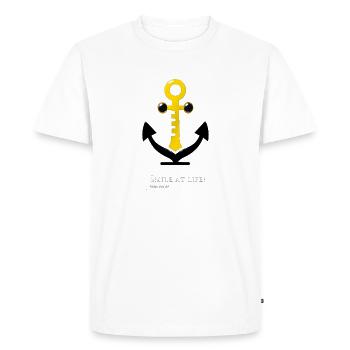 smiling anchor, humour, développement personnel - T-shirt Premium bio Homme - blanc - Devant - Nico (187cm)