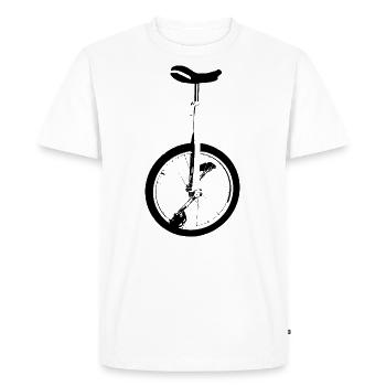 Unicycle - Men's Premium Organic T-Shirt - white - Front - Nico (187cm)