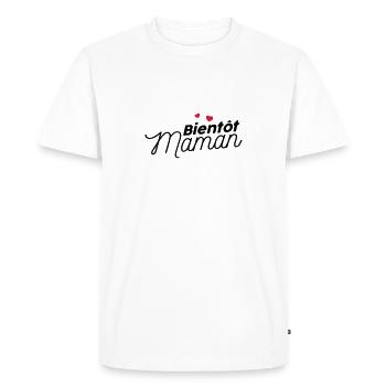 Bientôt maman - T-shirt Premium bio Homme - blanc - Devant - Nico (187cm)