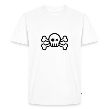 crâne et os croisés - T-shirt Premium bio Homme - blanc - Devant - Nico (187cm)