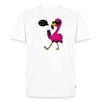 Famingo, désolé je suis occupé flamant rose je suis occupé - T-shirt Premium bio Homme - blanc - Devant - Nico (187cm)