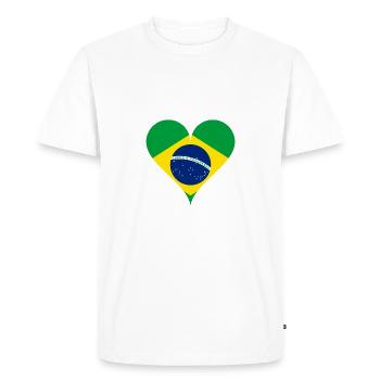 J'aime le Brésil - T-shirt Premium bio Homme - blanc - Devant - Nico (187cm)