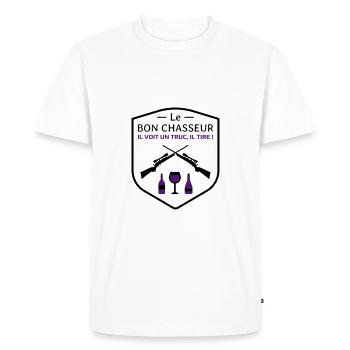 Le bon chasseur - Les Inconnus - Réplique Culte ! - T-shirt Premium bio Homme - blanc - Devant - Nico (187cm)