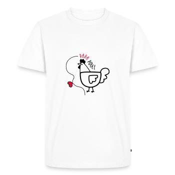Papa Poule - Fête des Pères - T-shirt Premium bio Homme - blanc - Devant - Nico (187cm)