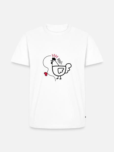 Papa Poule - Fête des Pères - T-shirt Premium bio Homme - blanc