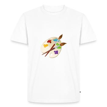 Palette de peintre - T-shirt Premium bio Homme - blanc - Devant - Nico (187cm)