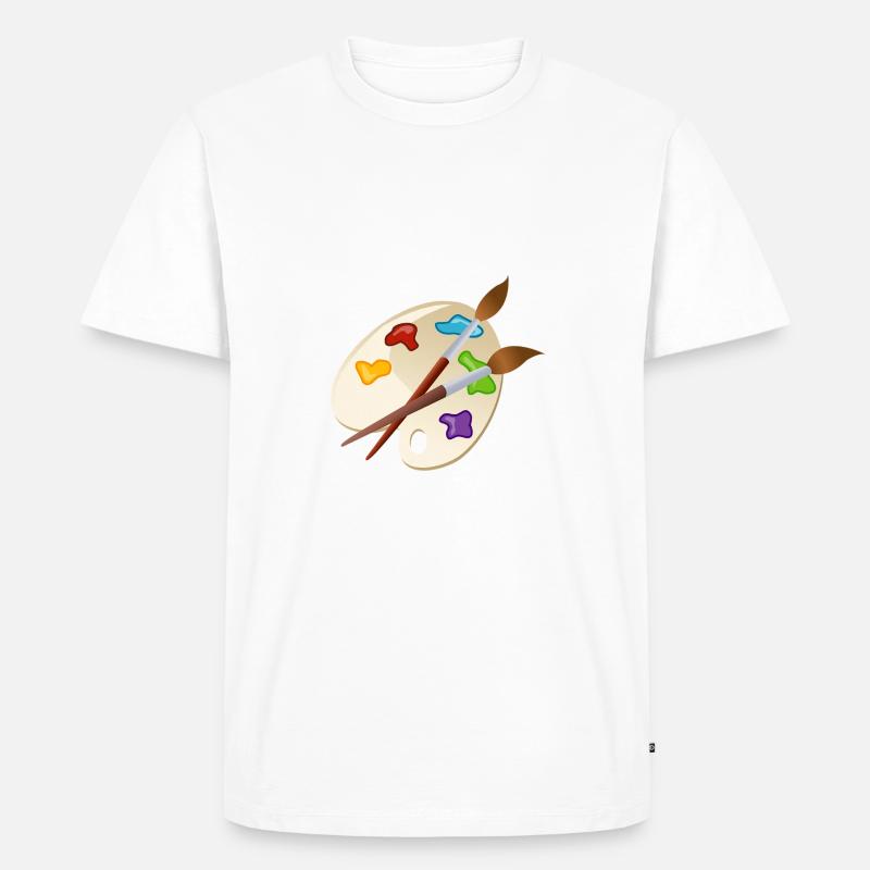 Malerpalette - Männer Premium Bio T-Shirt - Weiß