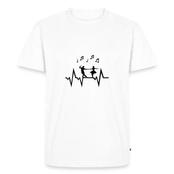 Dancer & Heartbeat with music notes - T-shirt Premium bio Homme - blanc - Devant - Nico (187cm)