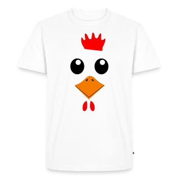 Costume d'animal coq visage de poulet carnaval amusant - T-shirt Premium bio Homme - blanc - Devant - Nico (187cm)