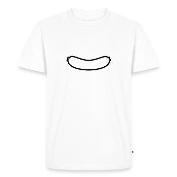 Plan de la saucisse - T-shirt Premium bio Homme - blanc - Devant - Nico (187cm)