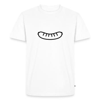 Sausage Outline - Men's Premium Organic T-Shirt - white - Front - Nico (187cm)